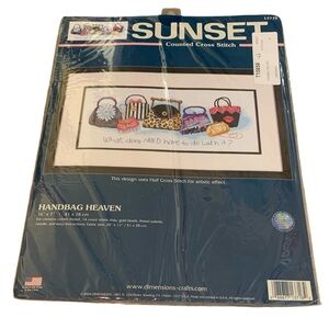 Vintage Sunset Dimensions Handbag Heaven Purse Counted Cross Stitch Kit